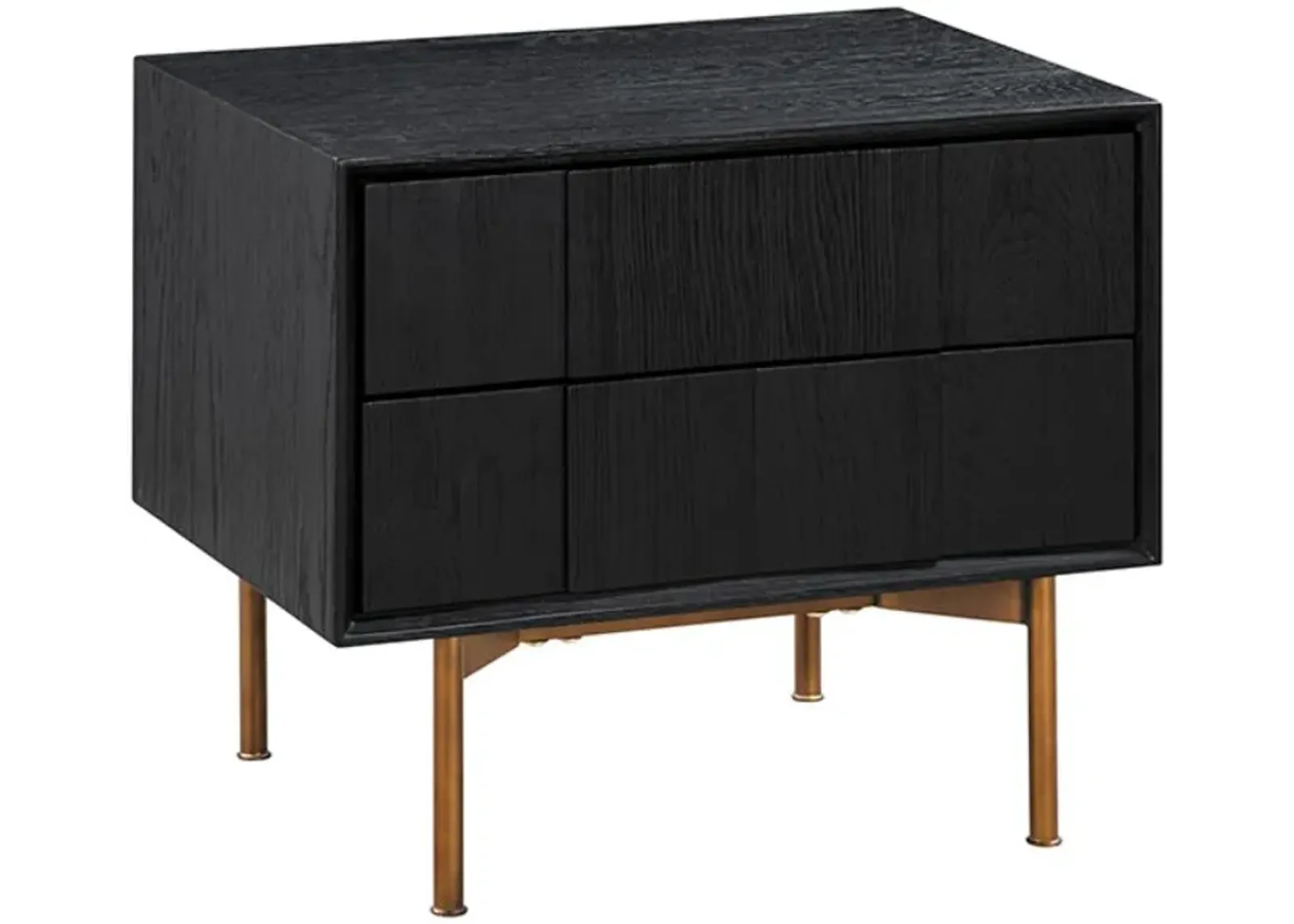 Armen Living Carnaby Black Brushed/Bronze Nightstand 