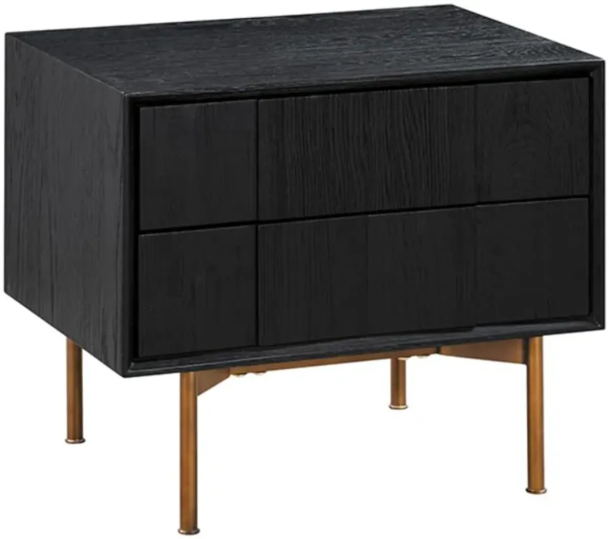 Armen Living Carnaby Black Brushed/Bronze Nightstand 