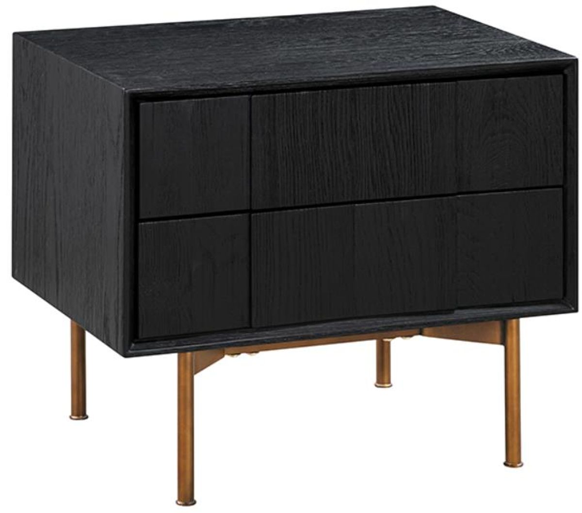 Armen Living Carnaby Black Brushed/Bronze Nightstand 