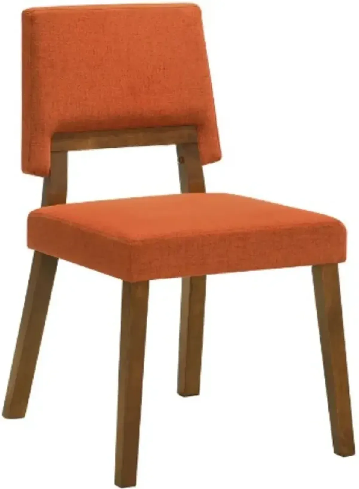 Armen Living Customizable Channell 2-Piece Orange Upholstered Dining Chair Set