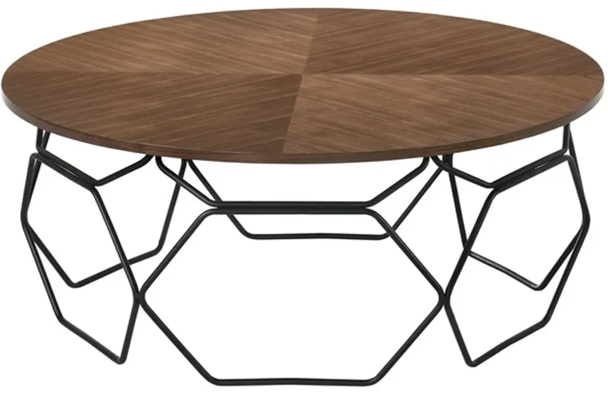 Armen Living Cosmo Walnut Coffee Table