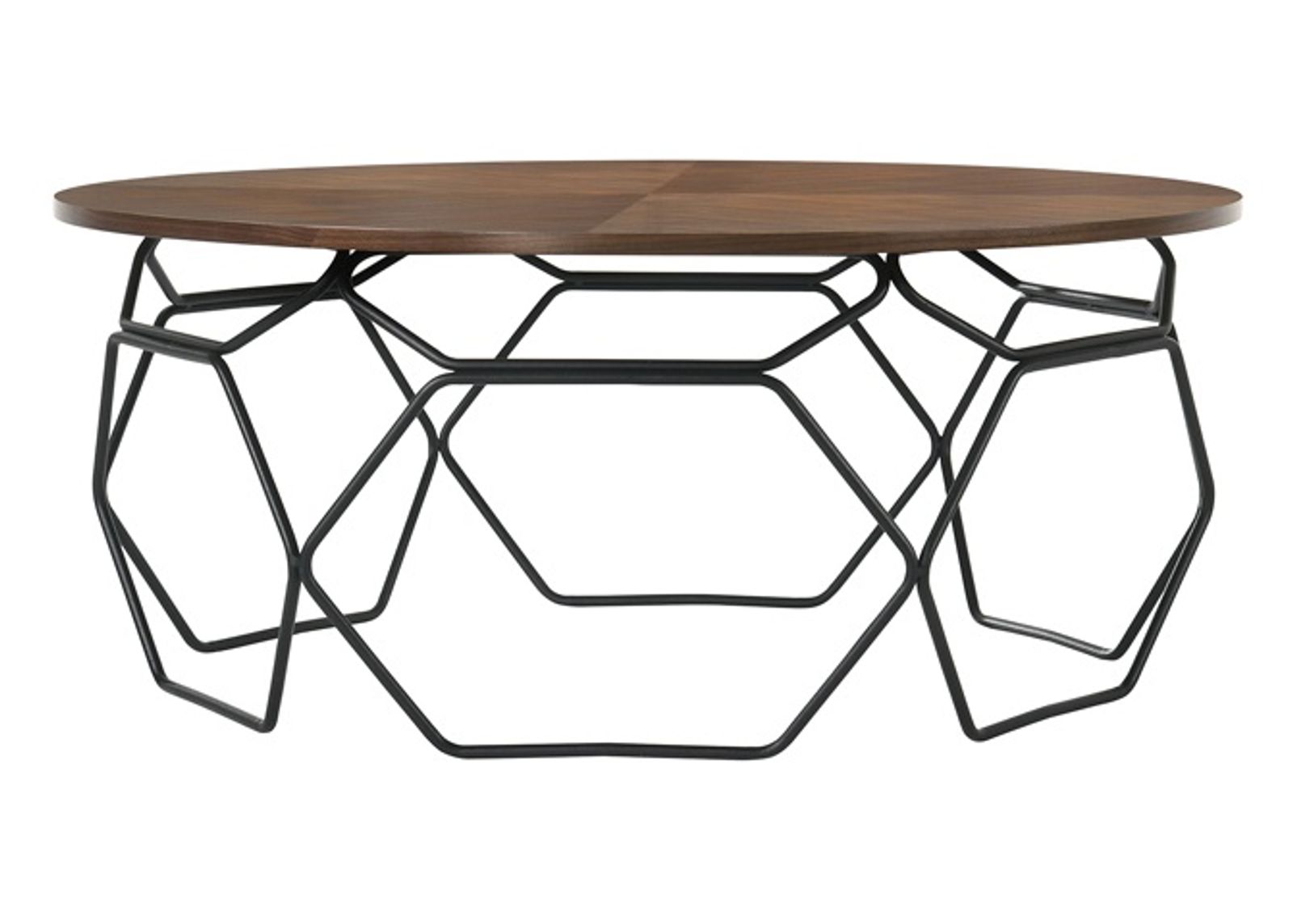 Armen Living Cosmo Walnut Coffee Table