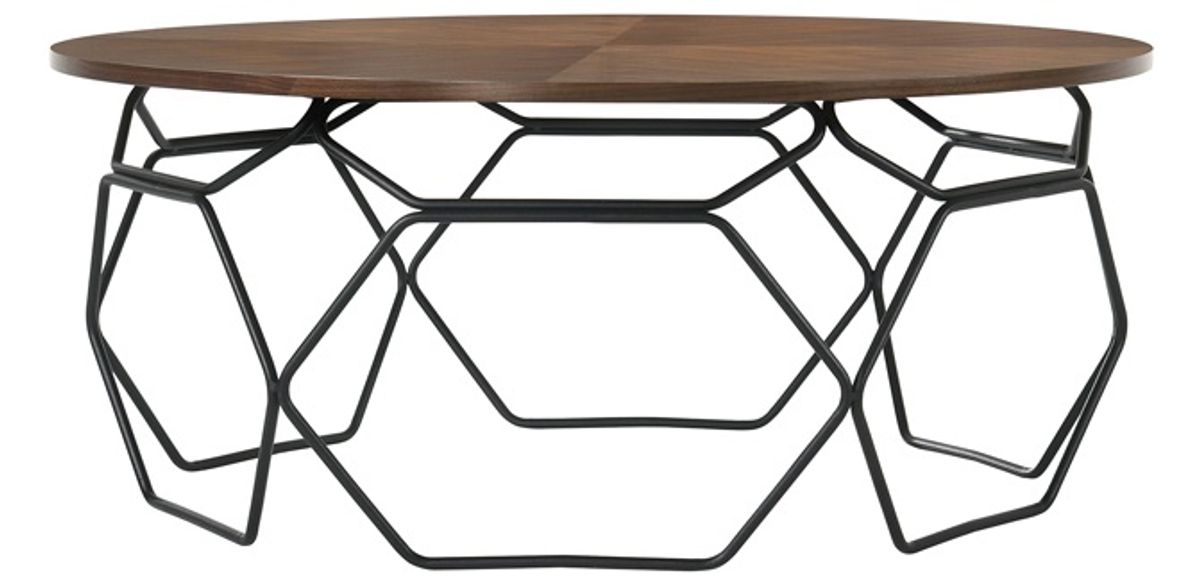 Armen Living Cosmo Walnut Coffee Table