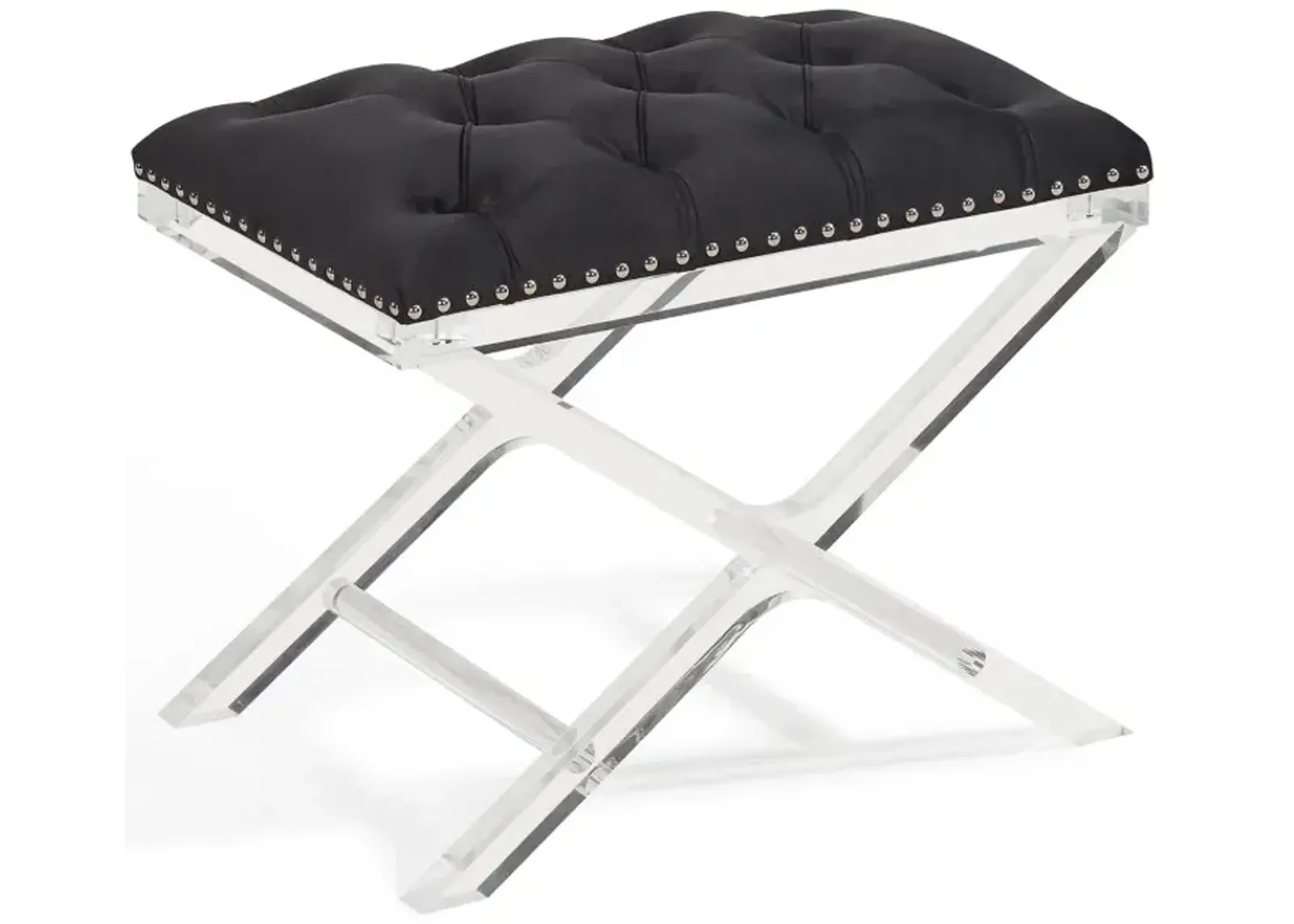 Armen Living Cody Black Tufted Ottoman