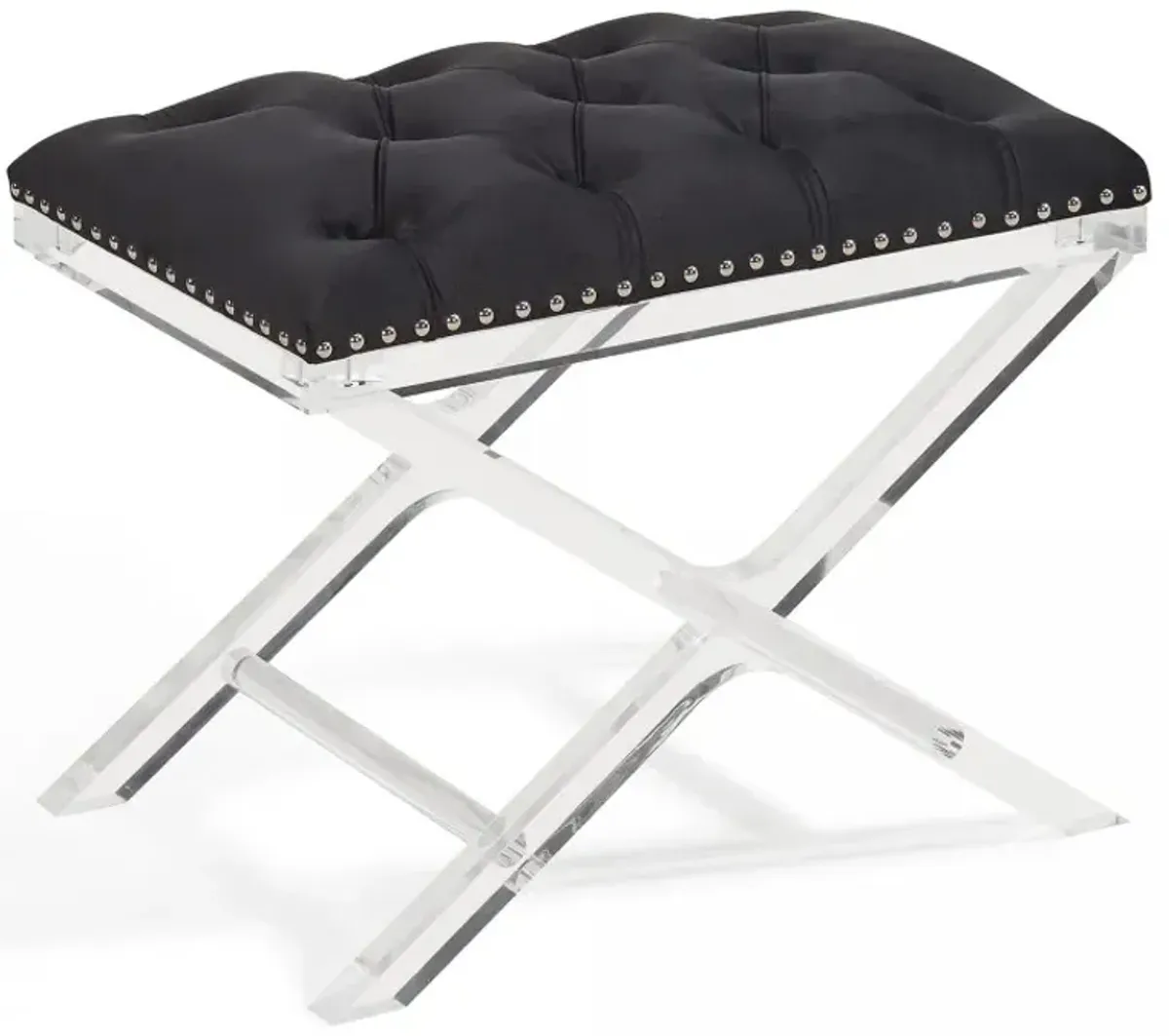 Armen Living Cody Black Tufted Ottoman