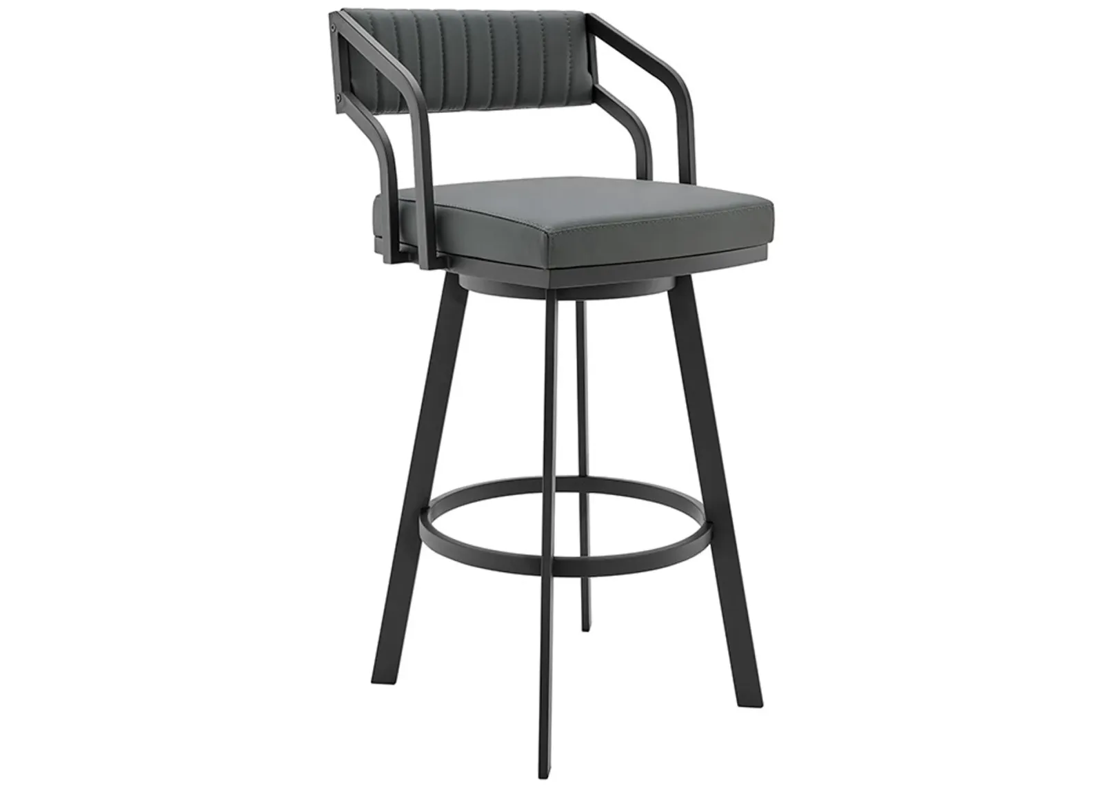 Armen Living Capri Slate Gray 26" Swivel Counter Stool