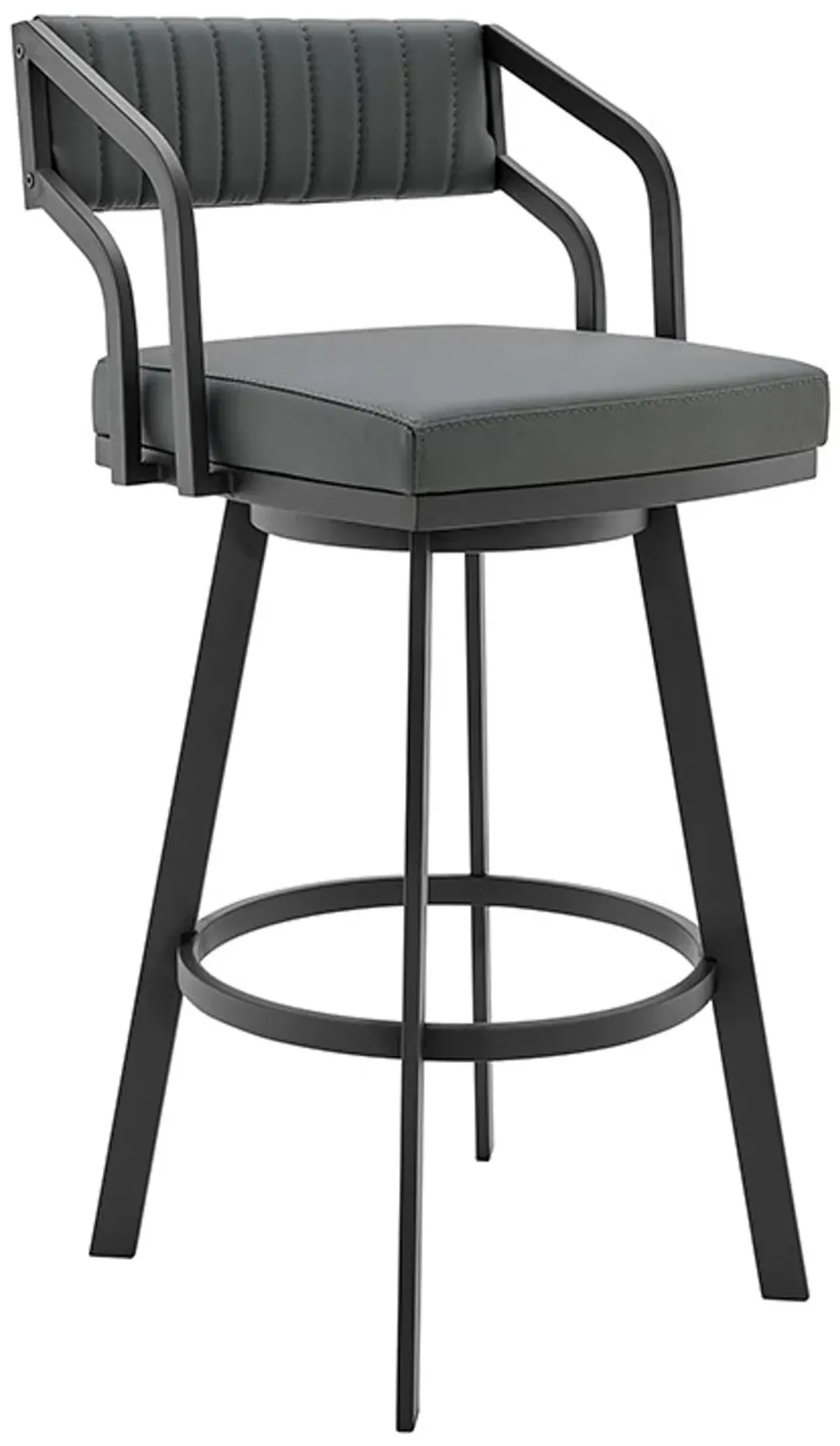 Armen Living Capri Slate Gray 26" Swivel Counter Stool