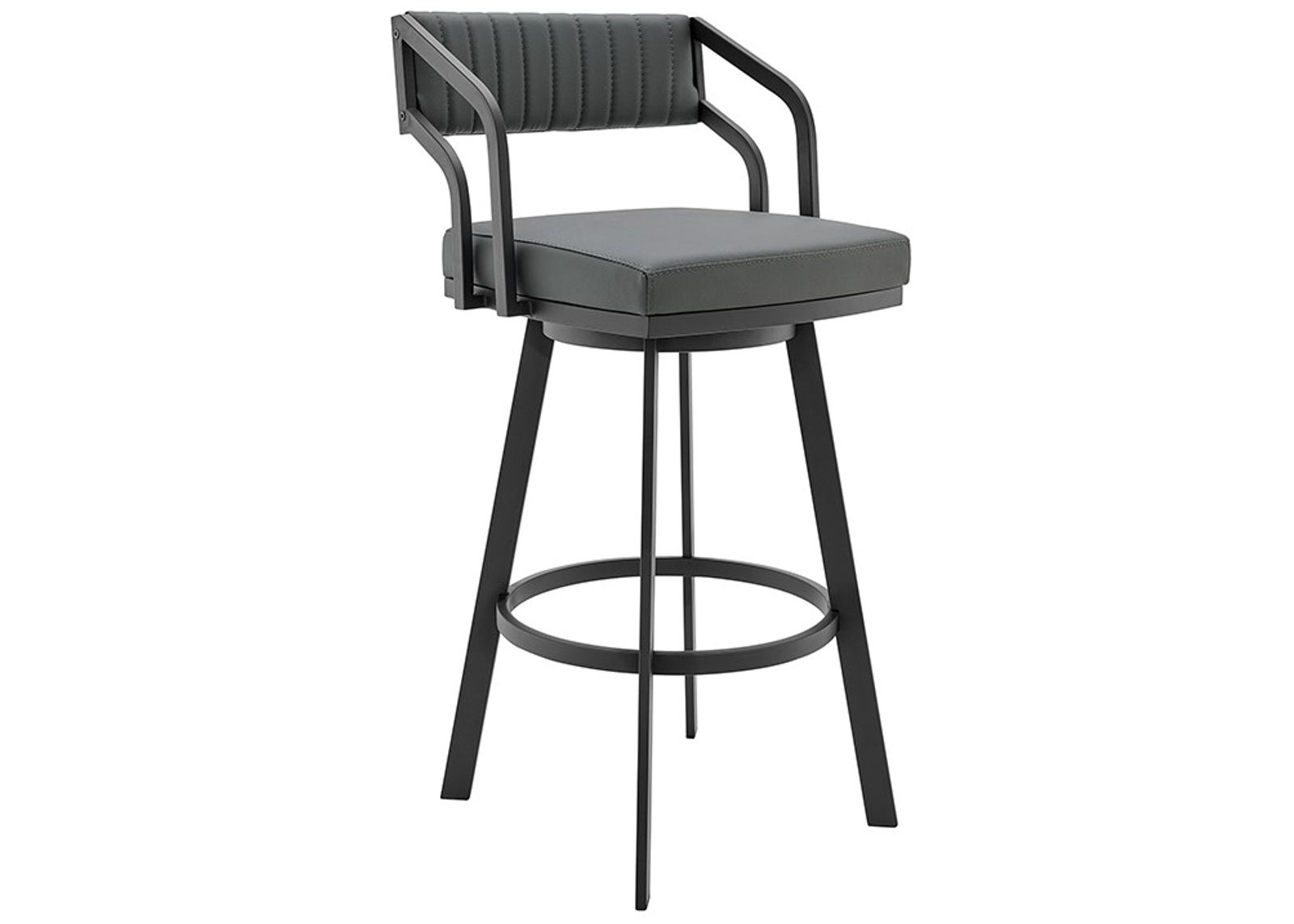 Armen Living Capri Slate Gray 26" Swivel Counter Stool