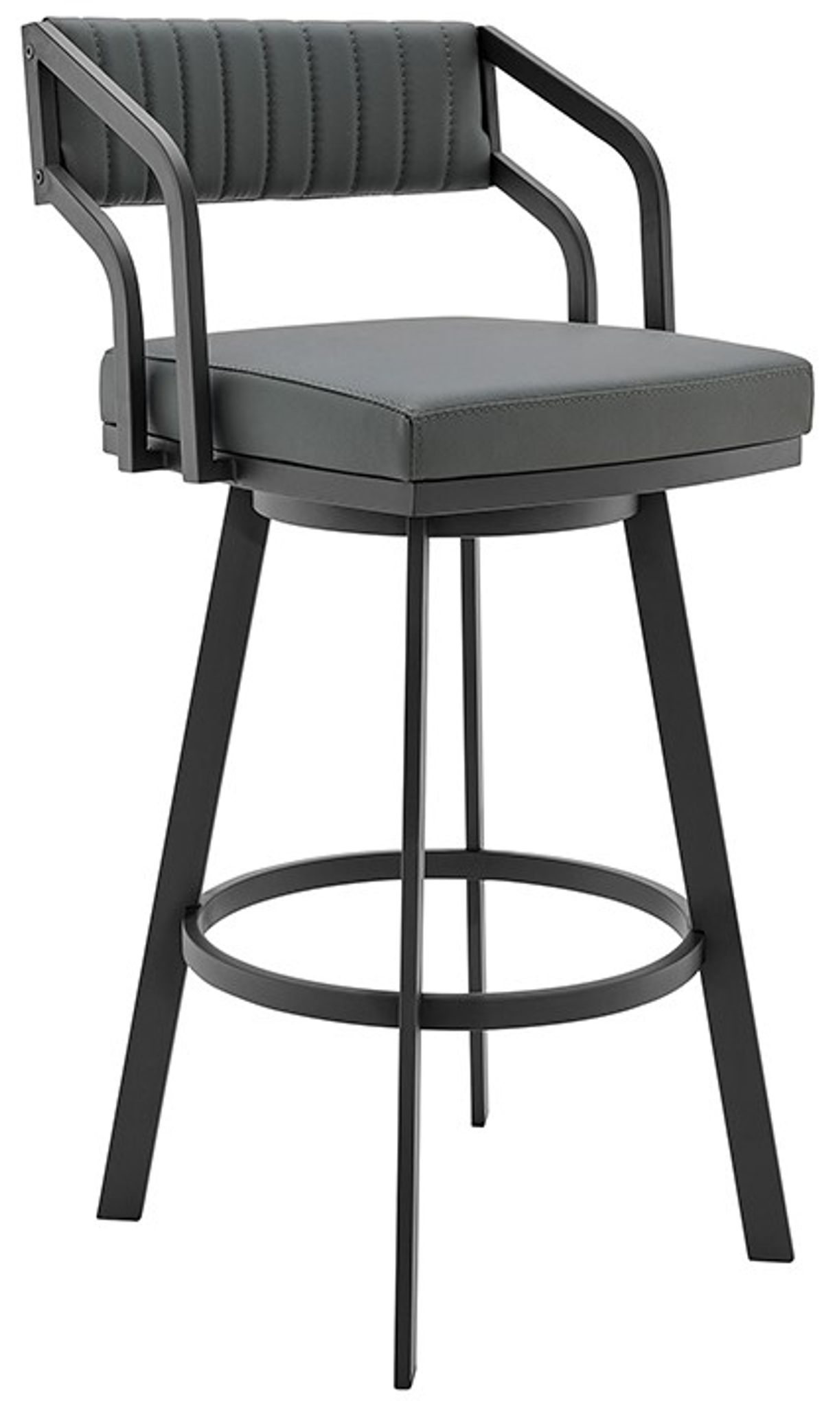 Armen Living Capri Slate Gray 26" Swivel Counter Stool