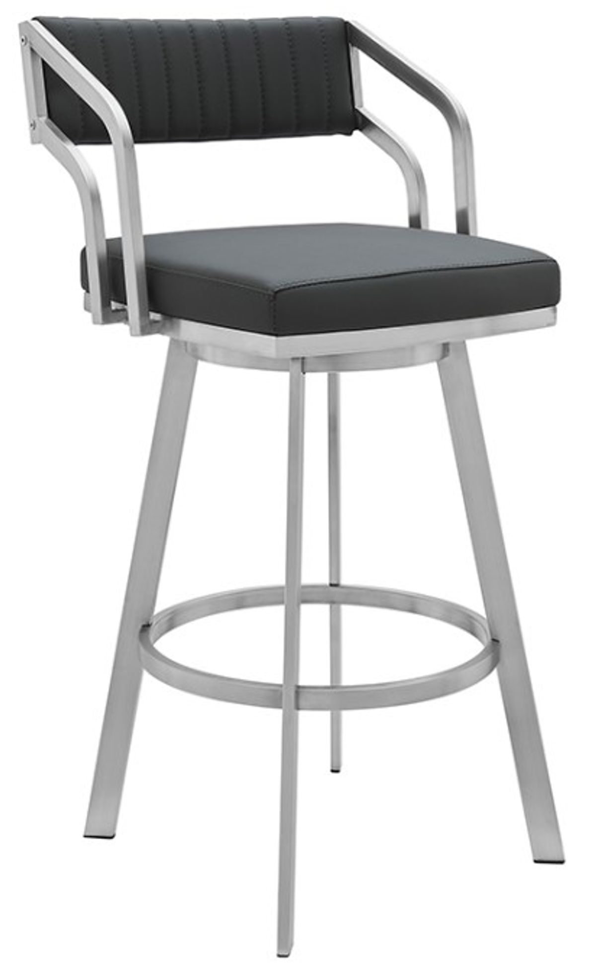 Armen Living Capri Slate Gray 26" Swivel Counter Stool