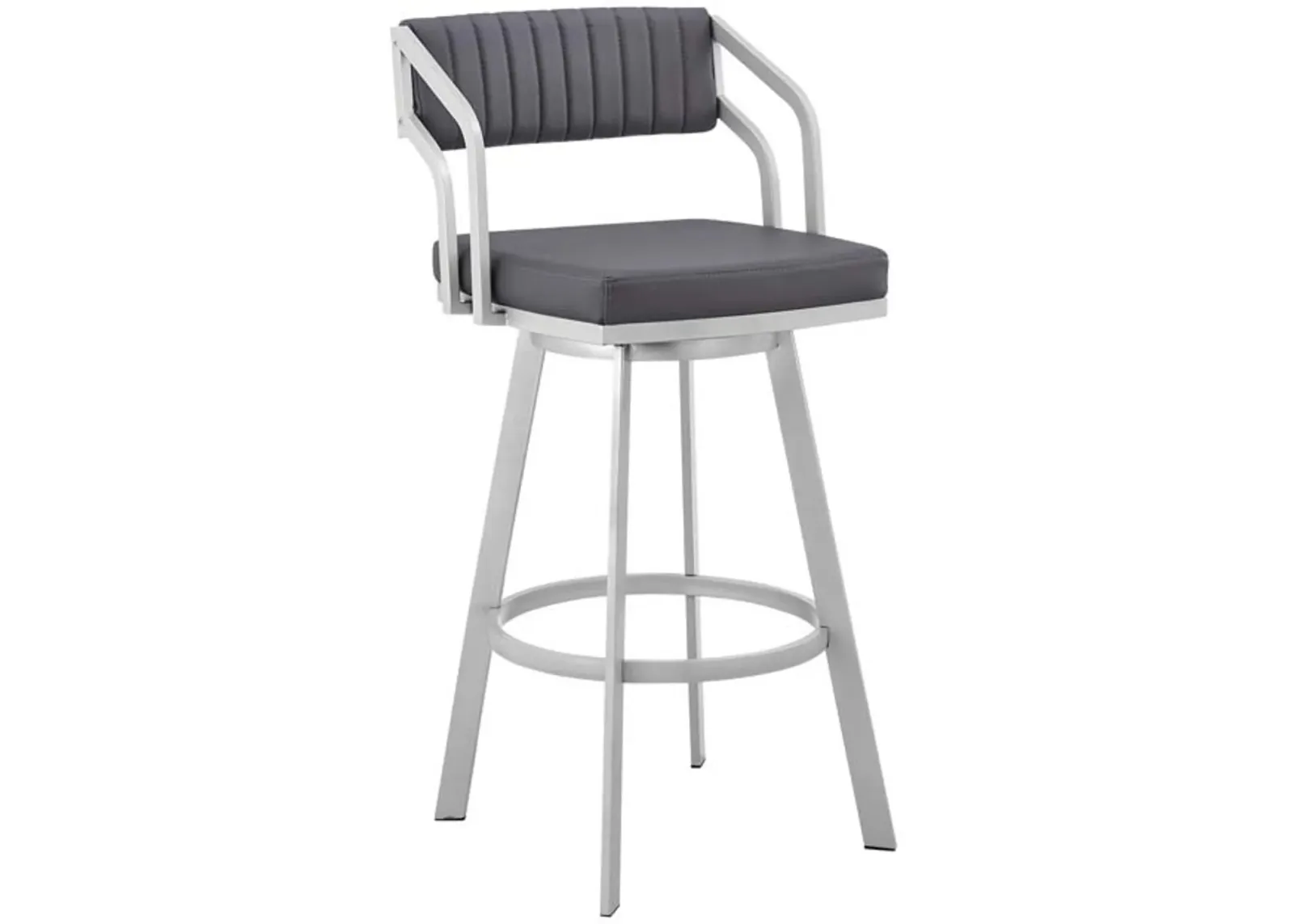 Armen Living Capri Slate Grey 26" Swivel Counter Stool