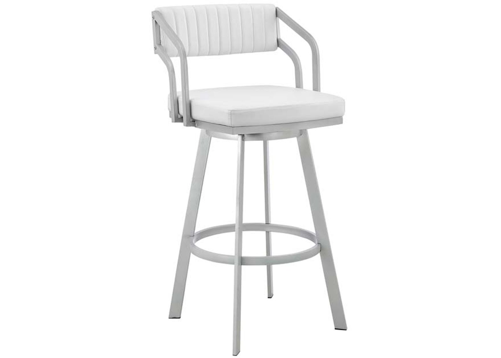 Armen Living Capri White 26" Swivel Counter Stool