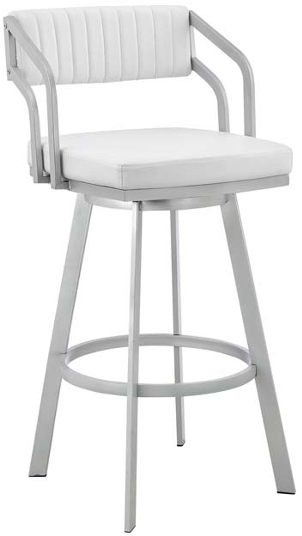 Armen Living Capri White 26" Swivel Counter Stool