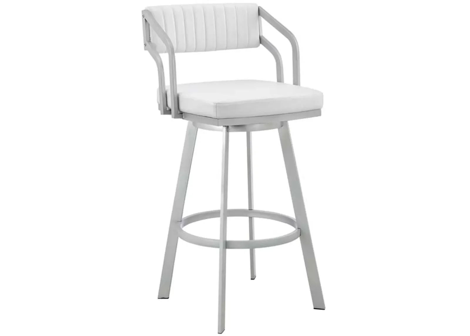 Armen Living Capri White 30" Swivel Bar Stool