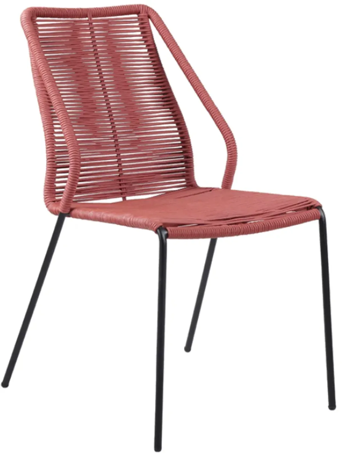 Armen Living Clip 2-Piece Brick Red Dining Chairs