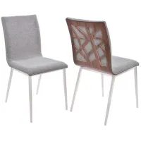 Armen Living Crystal 2-Piece Gray Dining Chairs