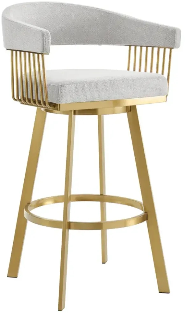 Armen Living Chelsea Gold/Silver Bar Stool