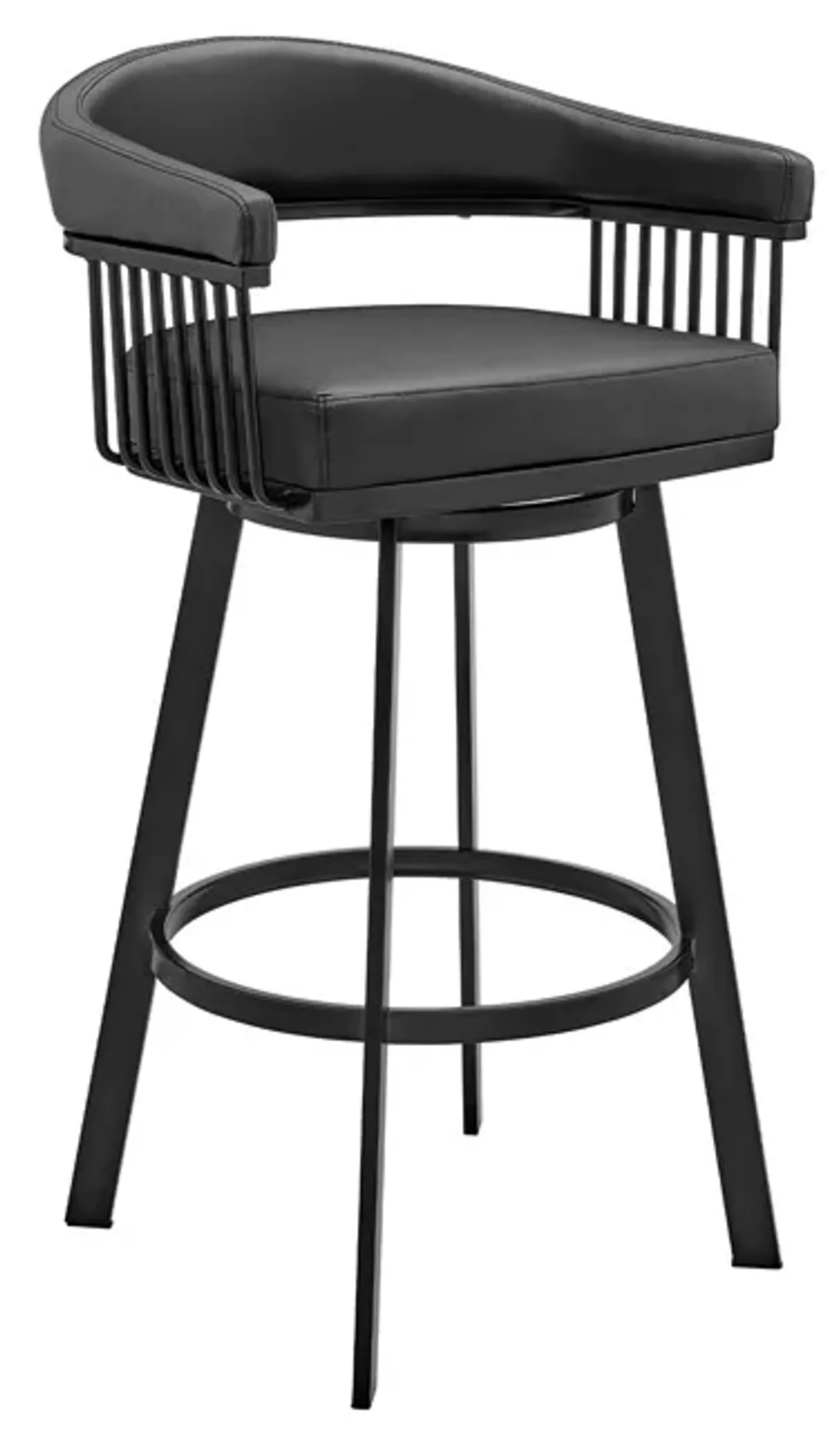 Armen Living Chelsea Black 26" Swivel Counter Stool