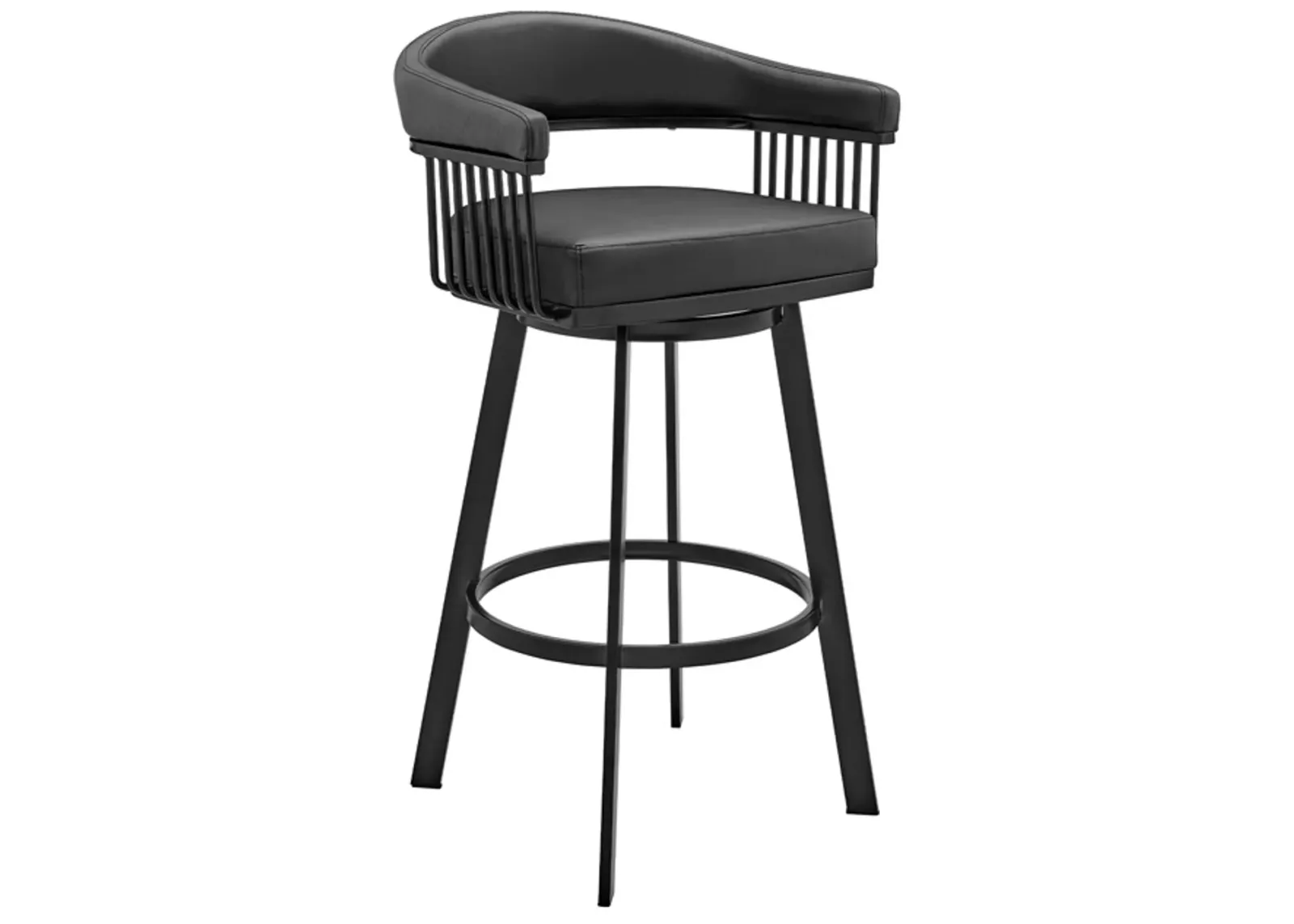 Armen Living Chelsea Black 26" Swivel Counter Stool