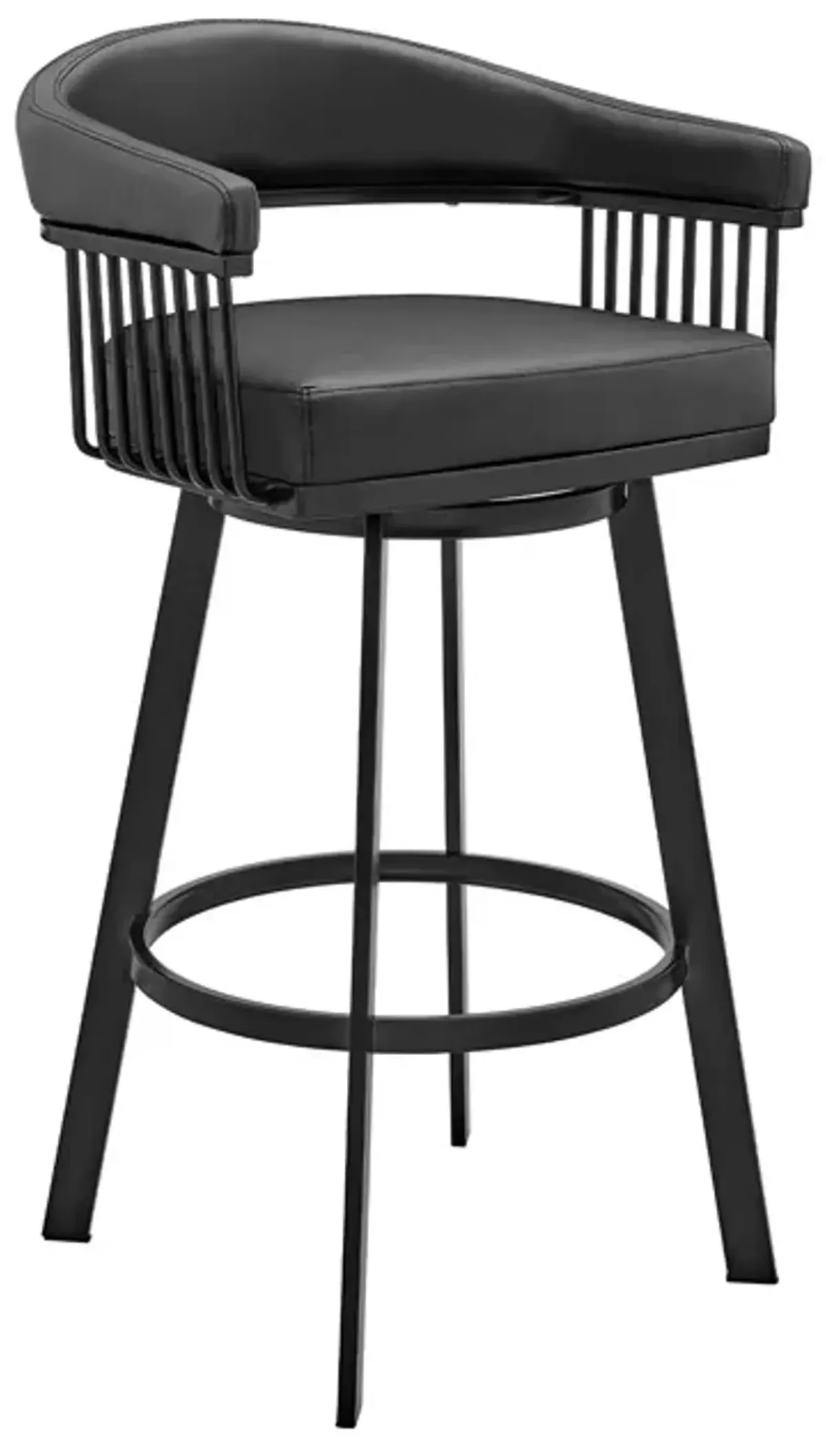 Armen Living Chelsea Black 30" Swivel Bar Stool