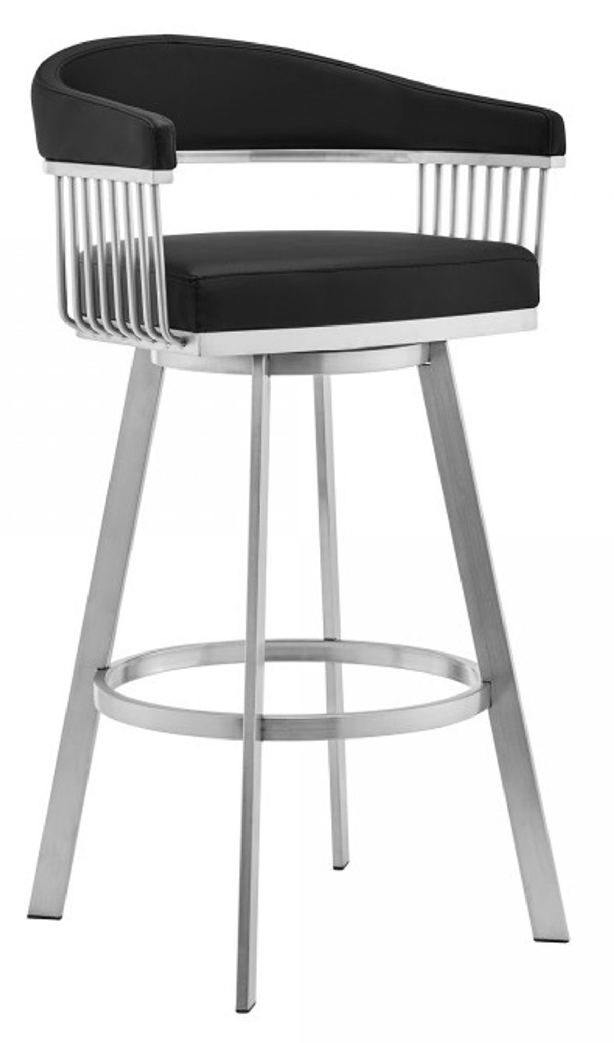 Armen Living Chelsea Black 26" Swivel Counter Stool