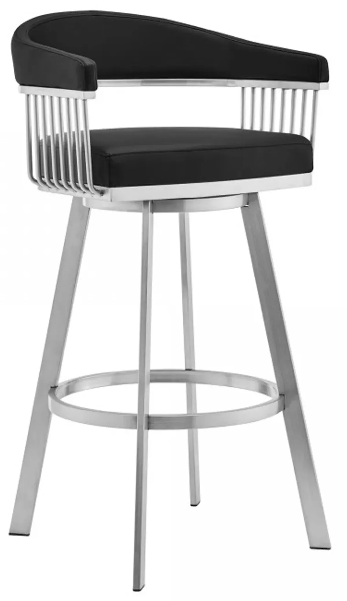 Armen Living Chelsea Black 26" Swivel Counter Stool