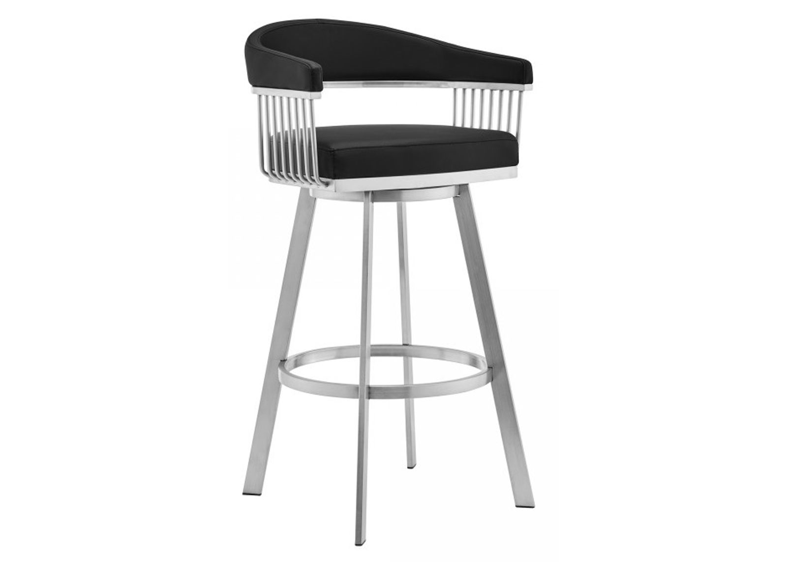 Armen Living Chelsea Black 30" Swivel Bar Stool