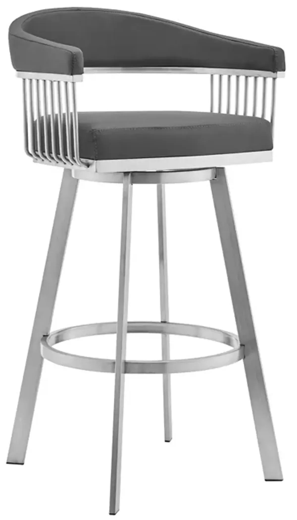 Armen Living Chelsea Gray 26" Swivel Counter Stool