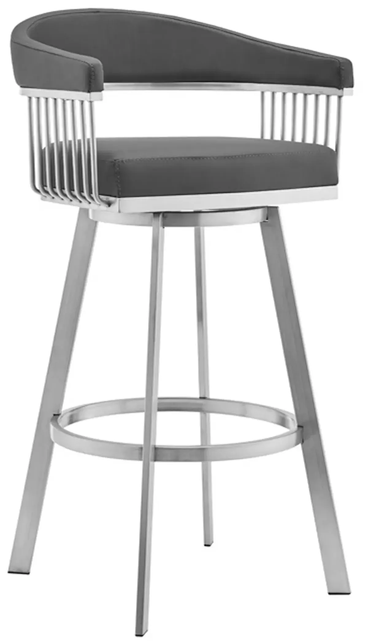 Armen Living Chelsea Gray 26" Swivel Counter Stool