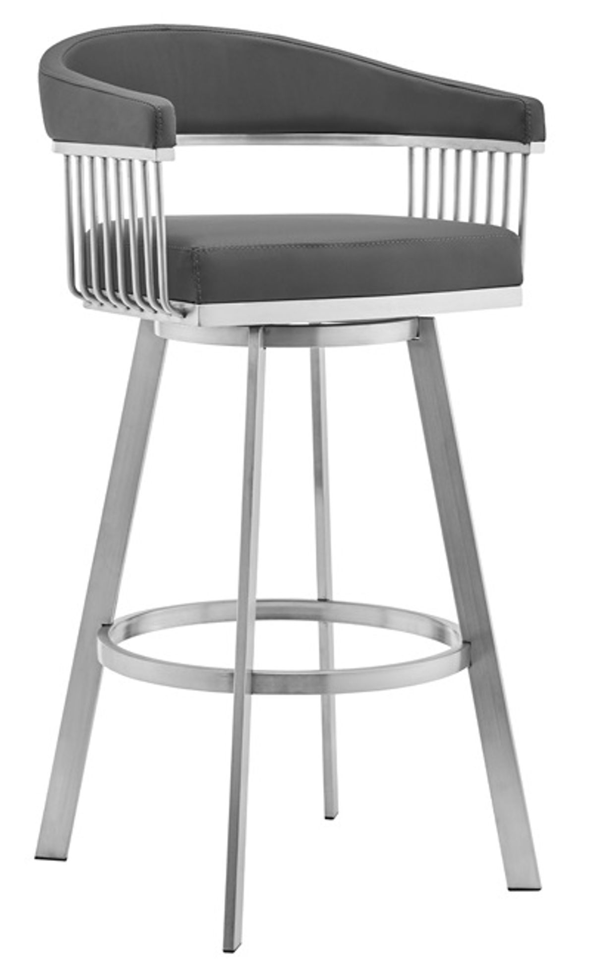 Armen Living Chelsea Gray 30" Swivel Bar Stool