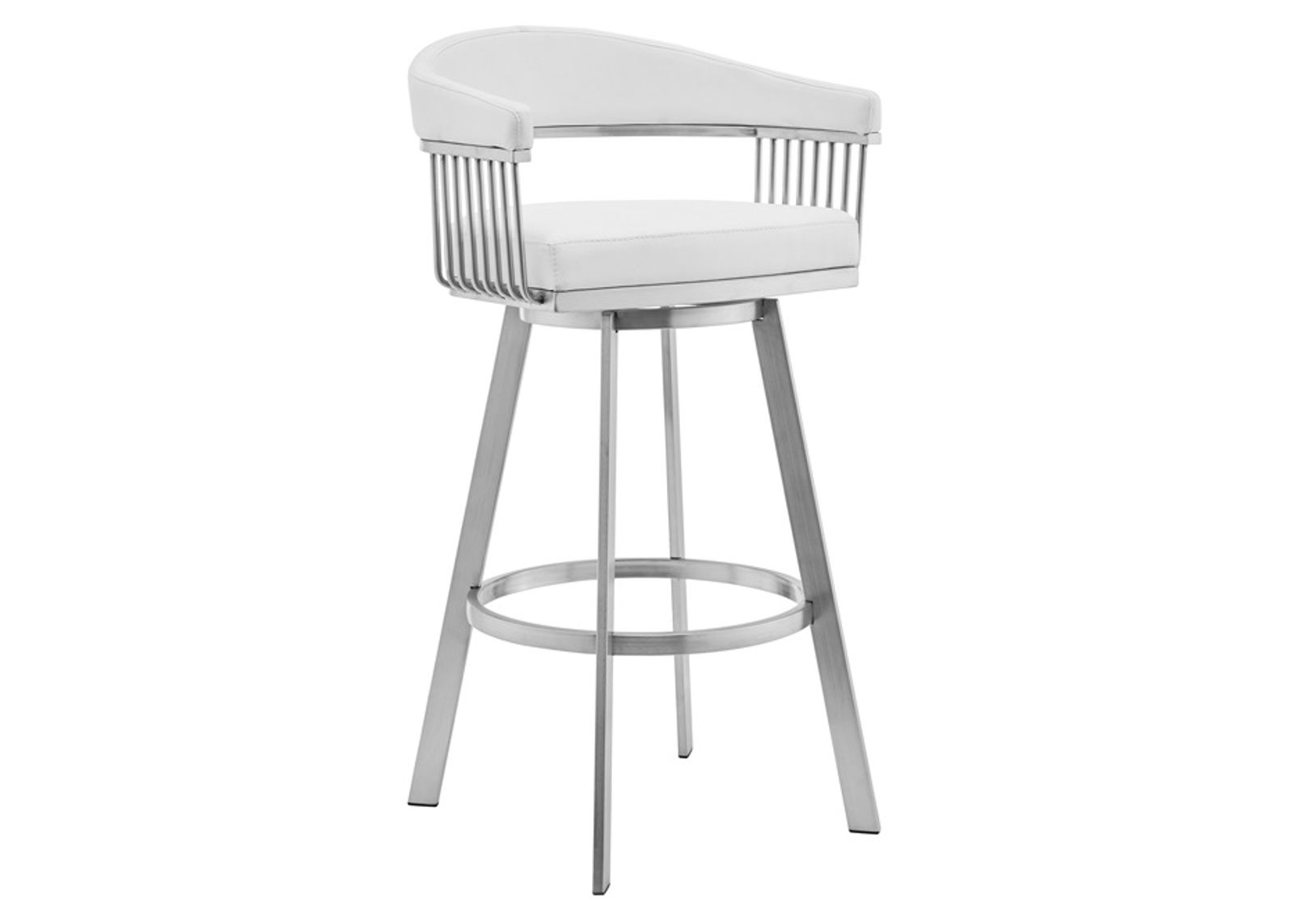 Armen Living Chelsea White 26" Swivel Counter Stool