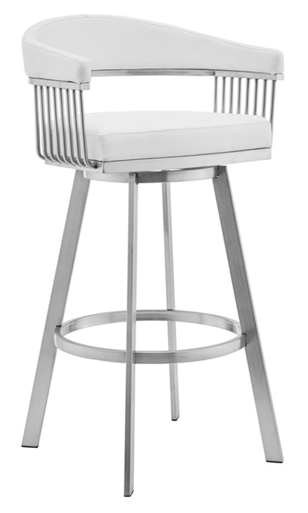 Armen Living Chelsea White 26" Swivel Counter Stool