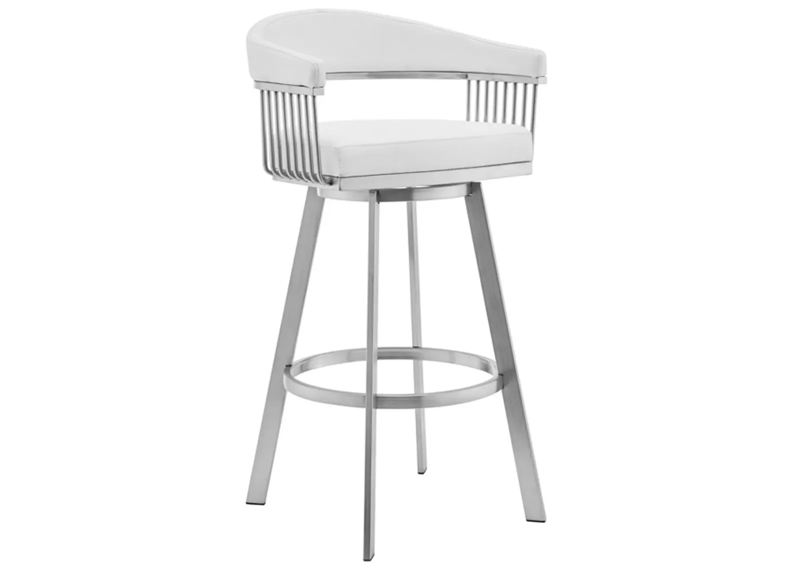 Armen Living Chelsea White 26" Swivel Counter Stool