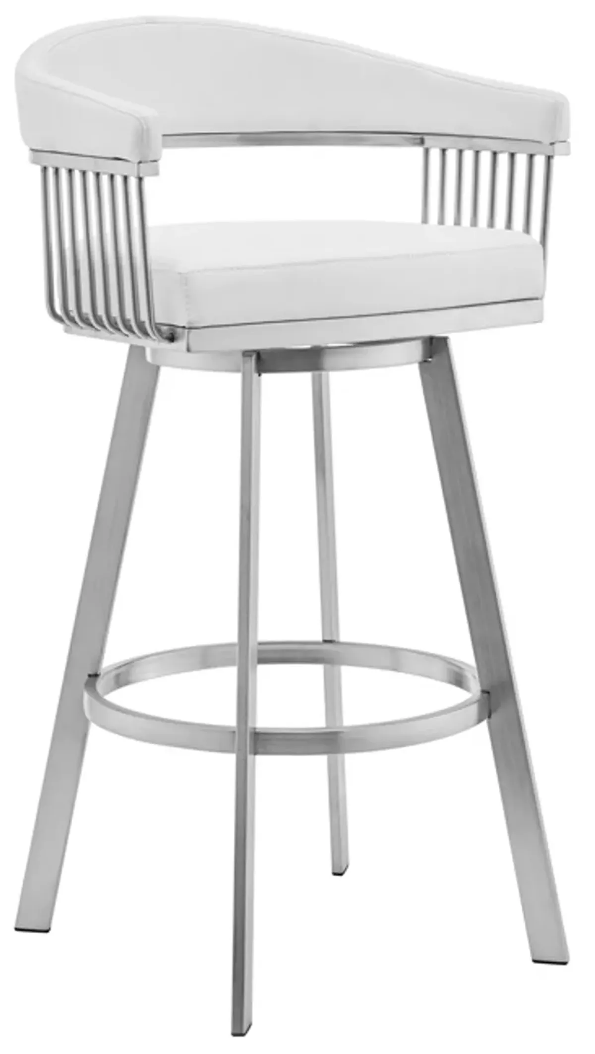 Armen Living Chelsea White 26" Swivel Counter Stool