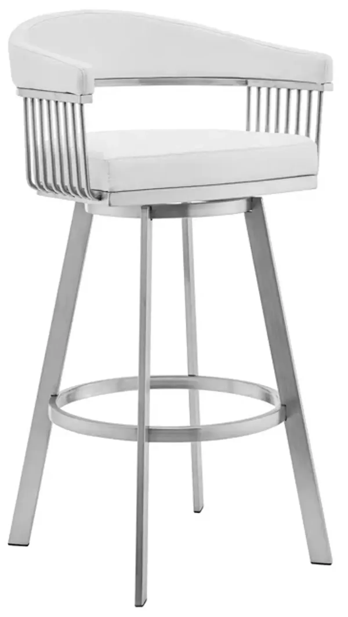 Armen Living Chelsea White 30" Swivel Bar Stool