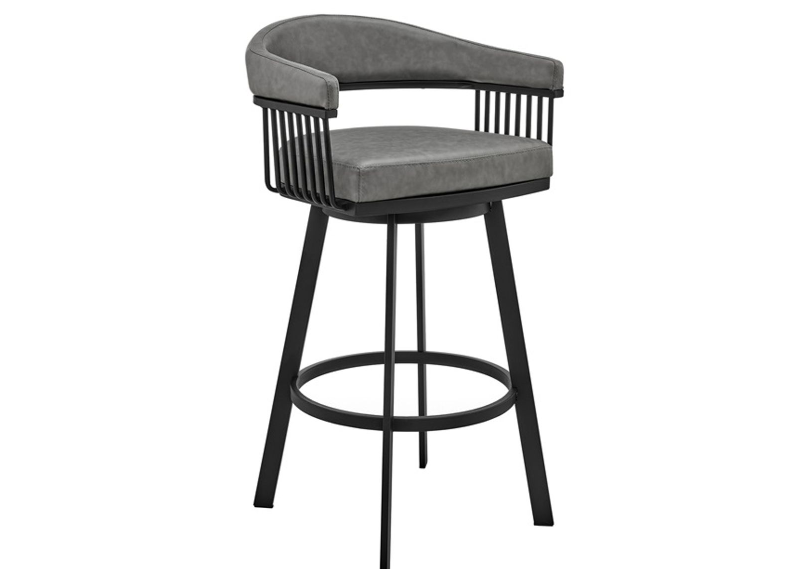 Armen Living Chelsea Vintage Gray 26" Swivel Counter Stool