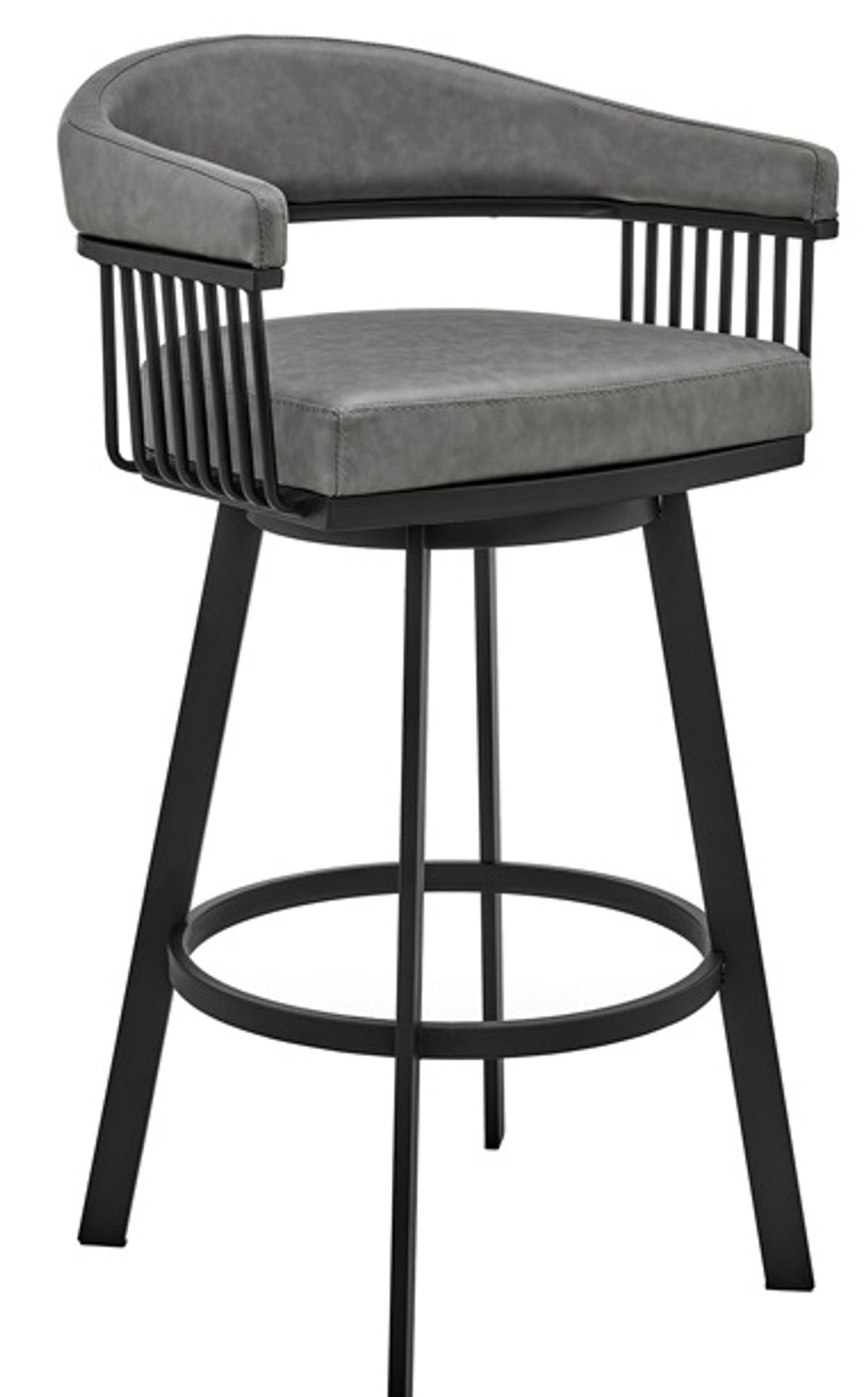 Armen Living Chelsea Vintage Gray 26" Swivel Counter Stool