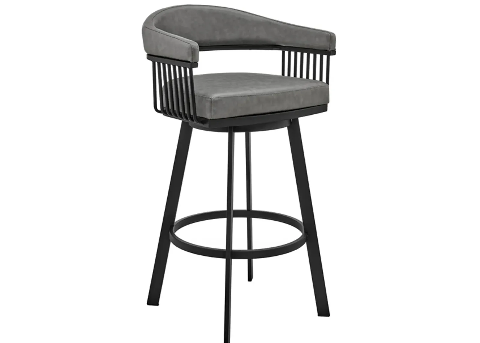 Armen Living Chelsea Vintage Gray 26" Swivel Counter Stool