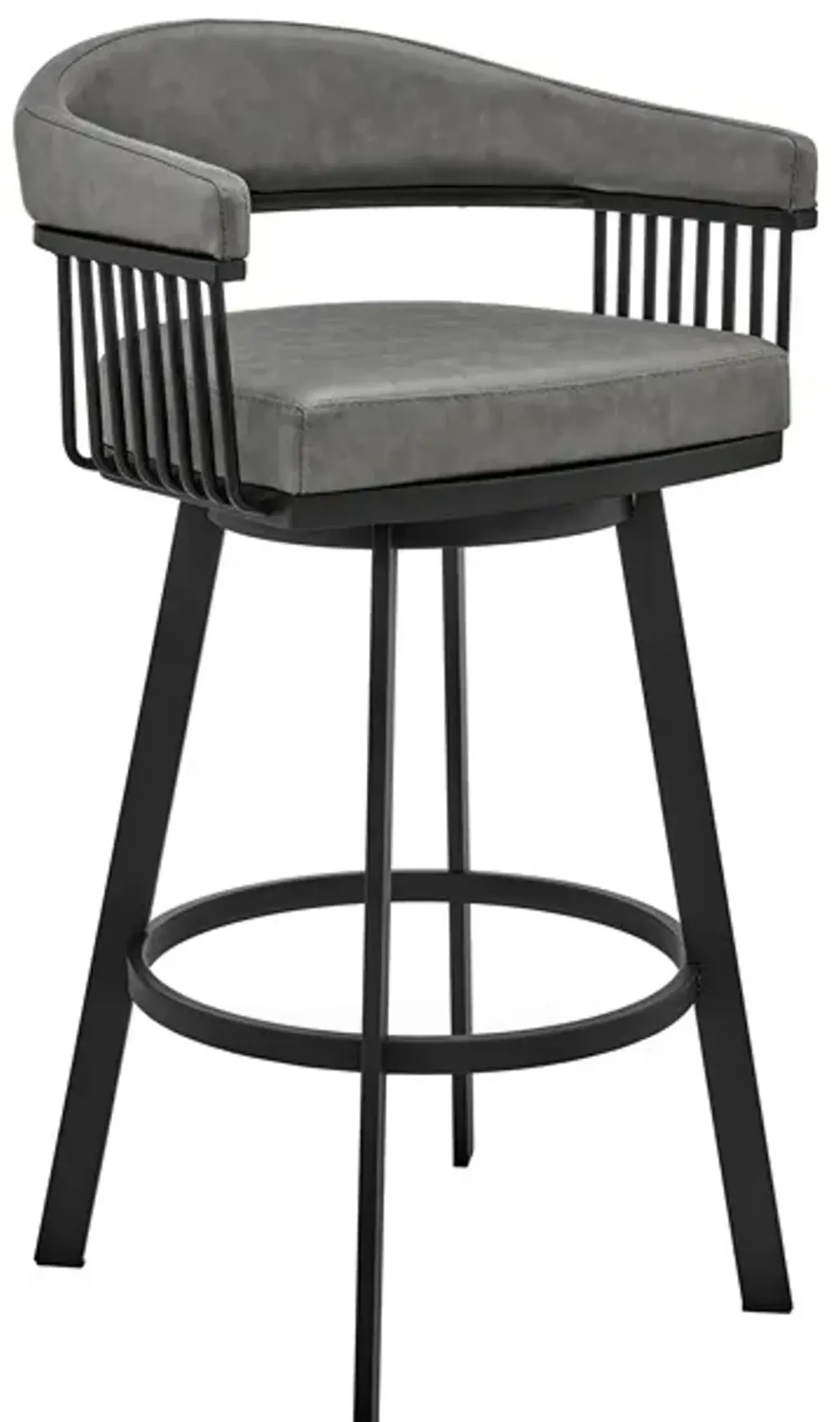 Armen Living Chelsea Vintage Gray 26" Swivel Counter Stool