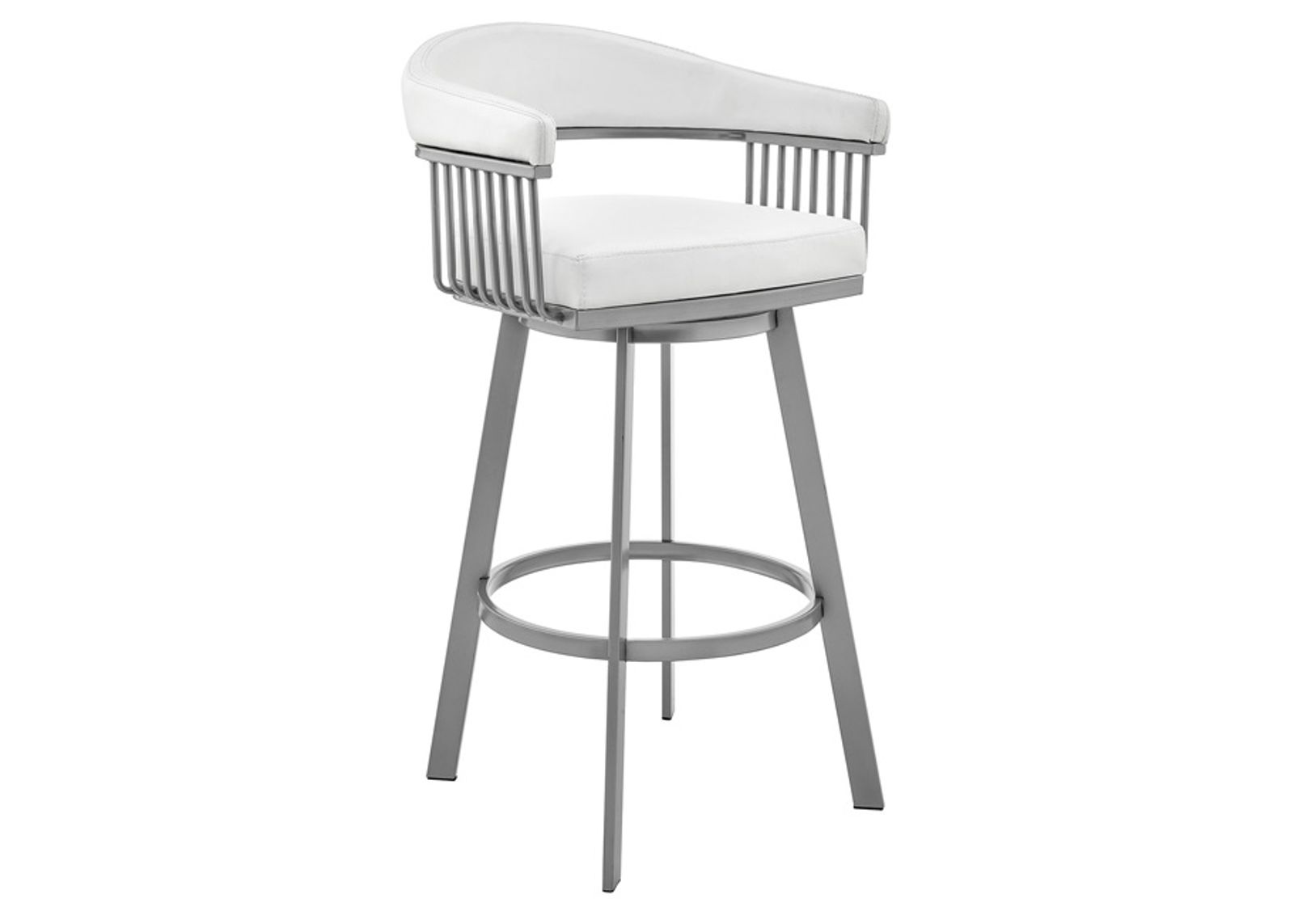 Armen Living Chelsea White 26" Swivel Counter Stool