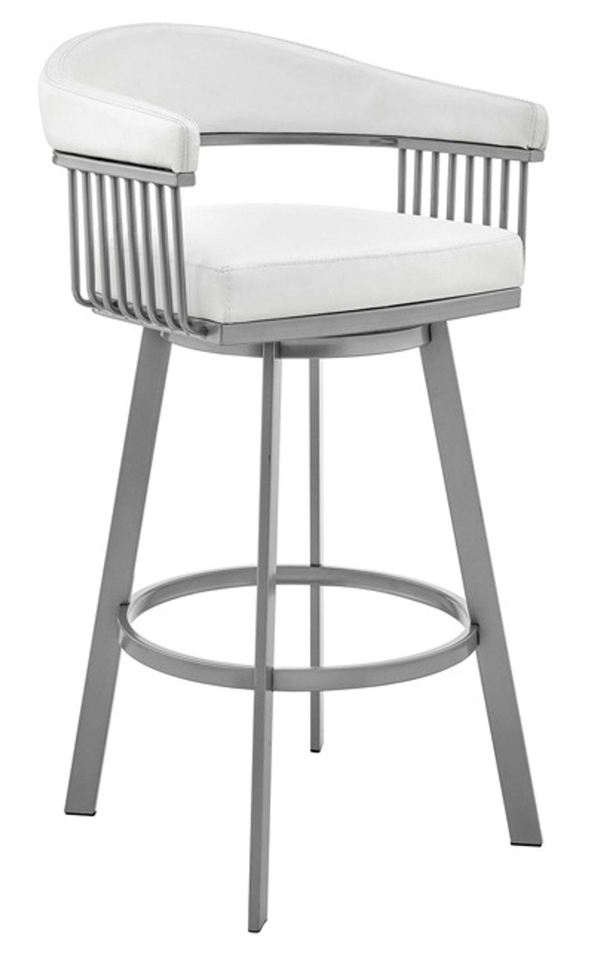 Armen Living Chelsea White 26" Swivel Counter Stool