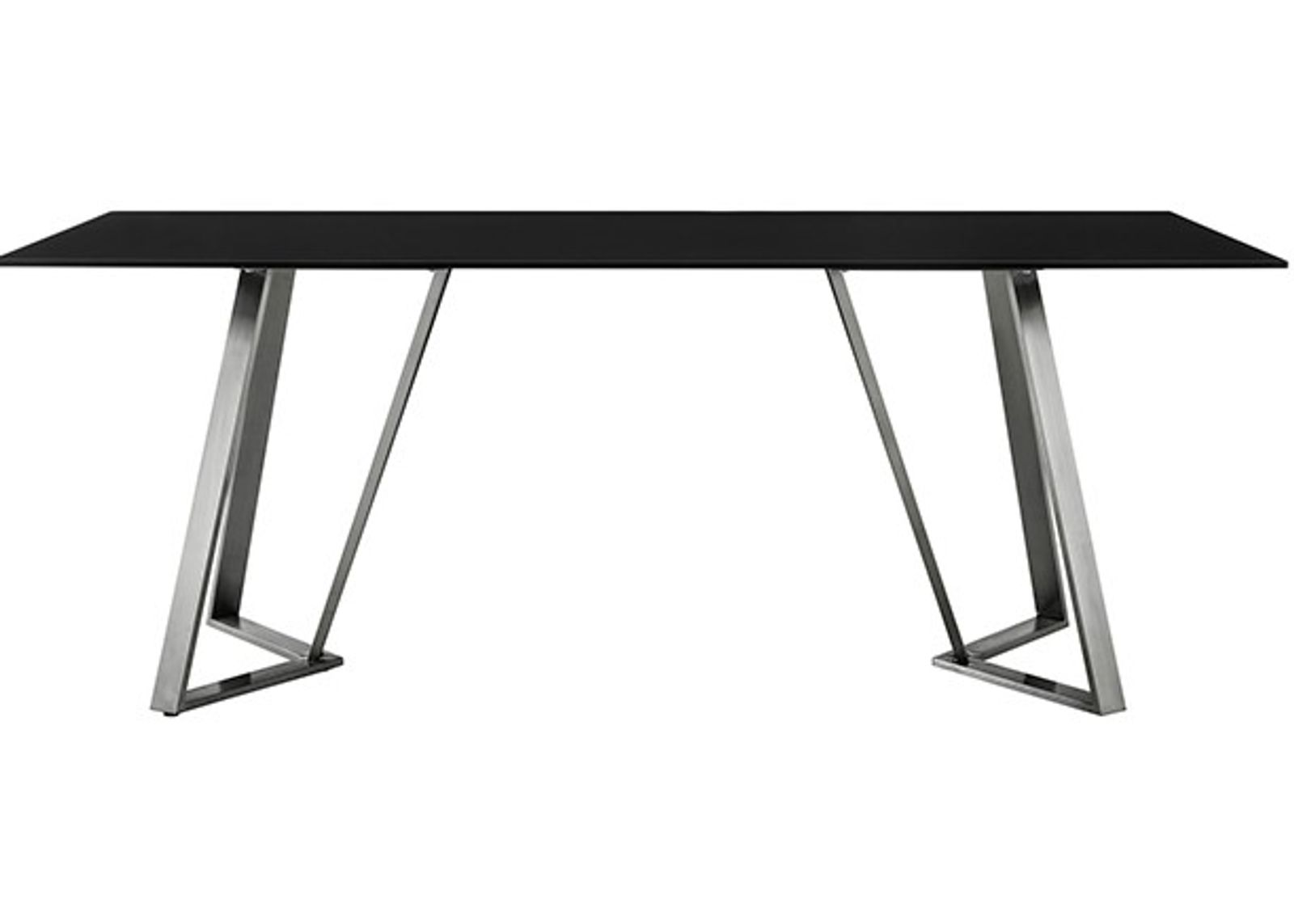 Armen Living Cressida Black/Stainless Steel Rectangular Dining Table