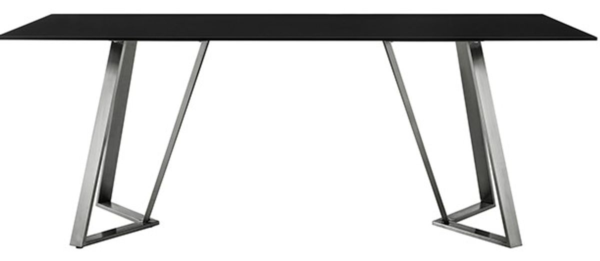 Armen Living Cressida Black/Stainless Steel Rectangular Dining Table