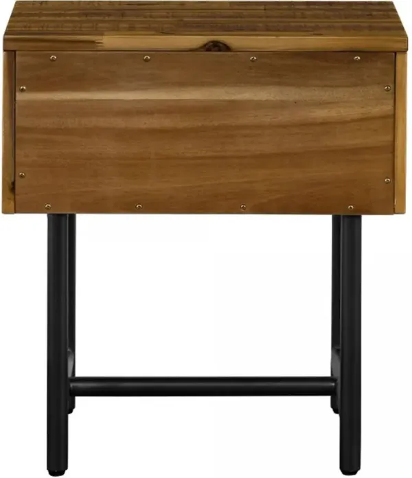 Armen Living Cusco Rustic Acacia Nightstand