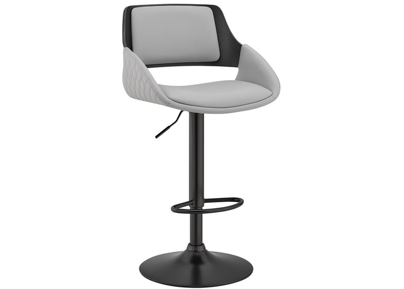 Armen Living Colby Gray/Black Adjustable Bar Stool