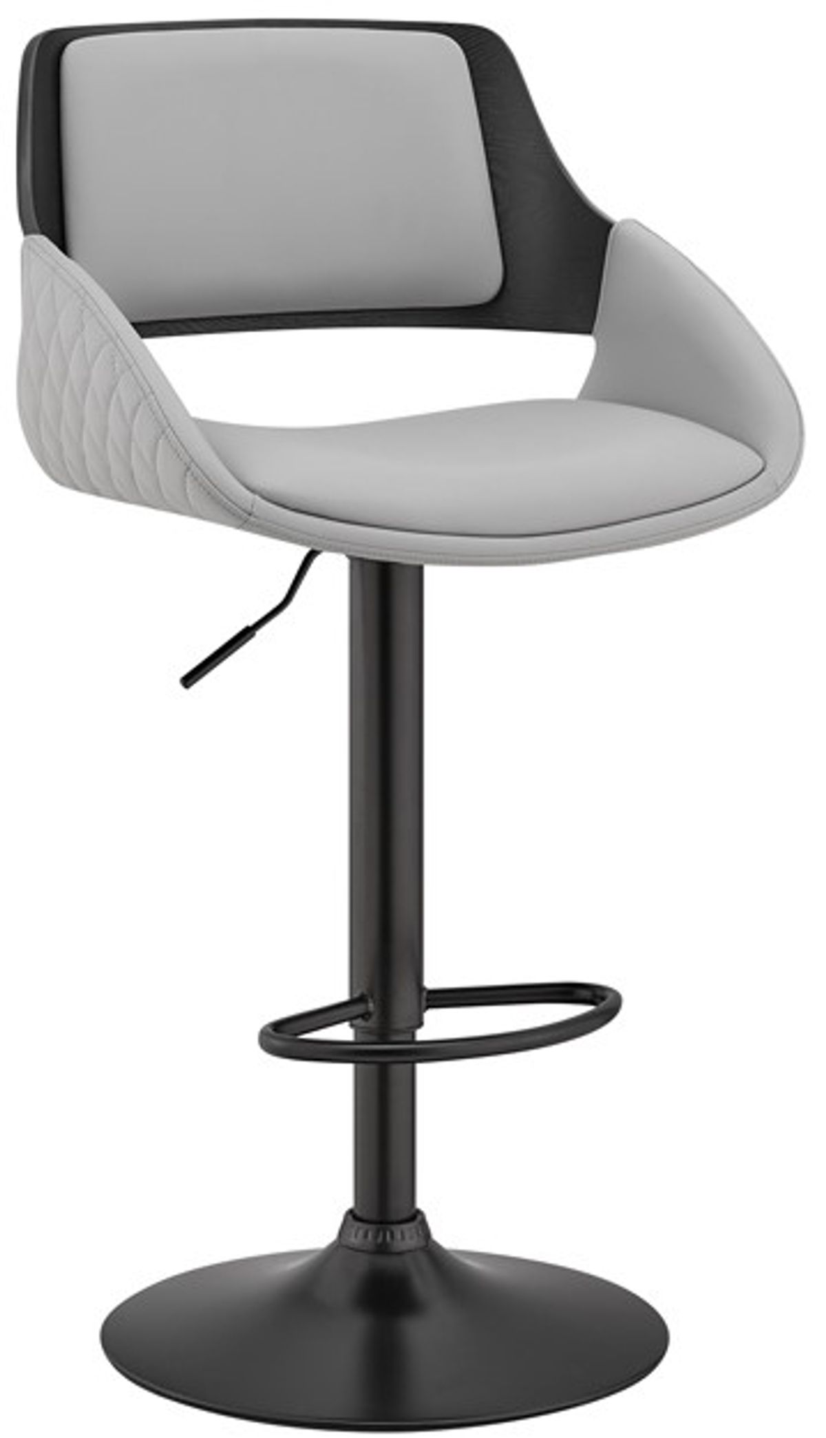 Armen Living Colby Gray/Black Adjustable Bar Stool