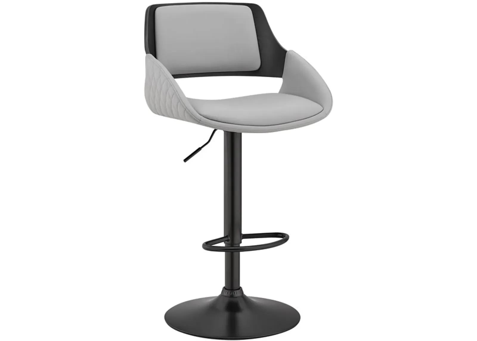 Armen Living Colby Gray/Black Adjustable Bar Stool