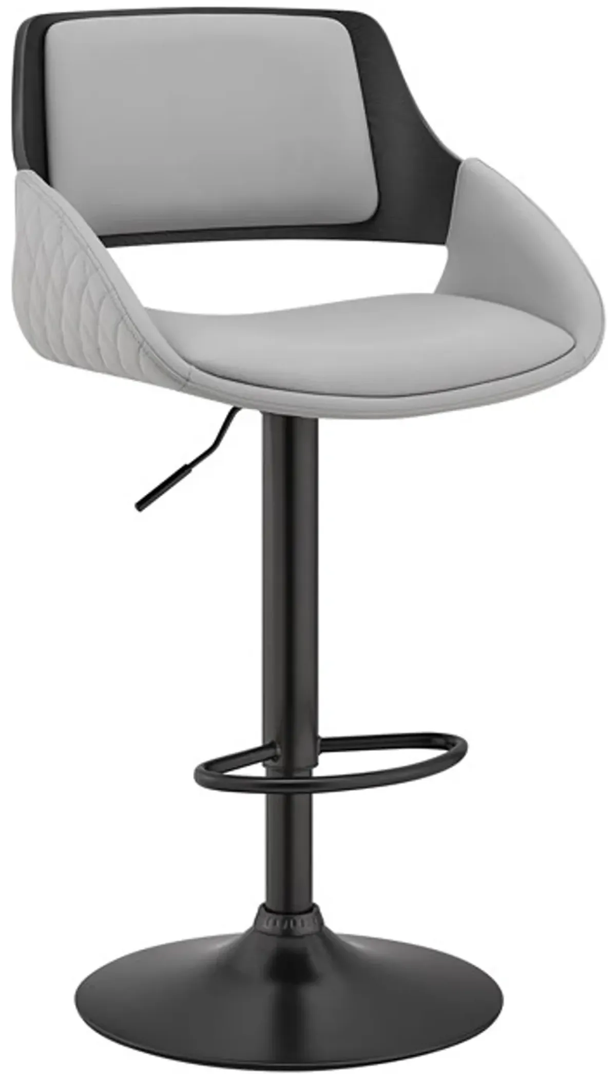 Armen Living Colby Gray/Black Adjustable Bar Stool