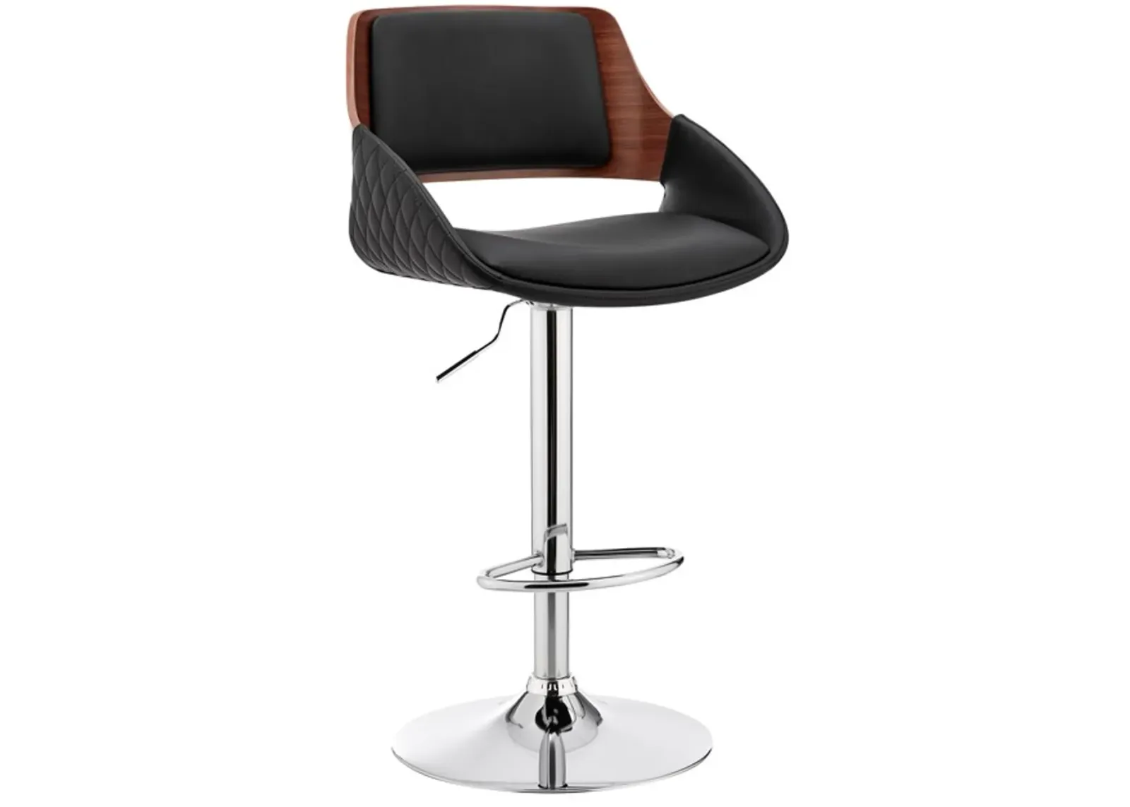 Armen Living Colby Black/Chrome Adjustable Bar Stool