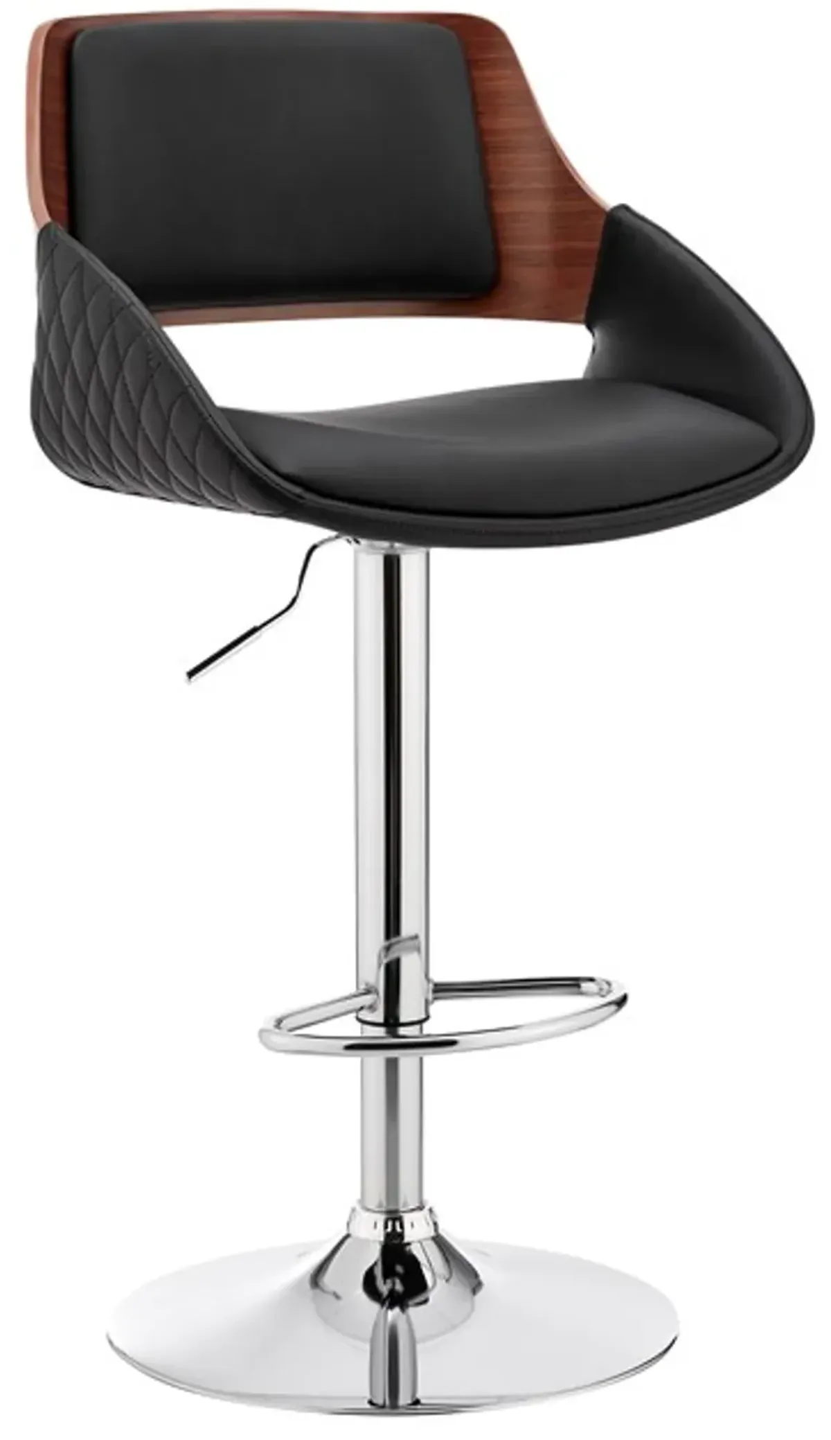 Armen Living Colby Black/Chrome Adjustable Bar Stool